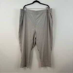 Lane Bryant Linen Blend Pants Pull On Elastic Waist Size 26 NWT